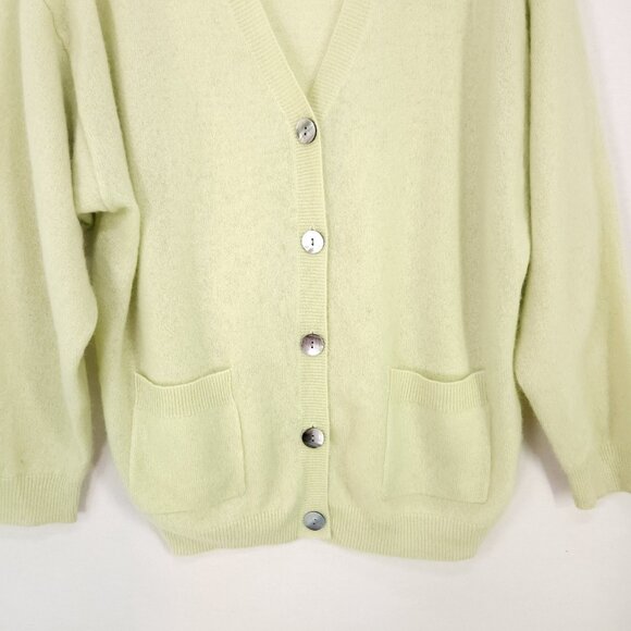 Crush Cashmere Cashmere Cardigan Size 1 Button Front Canggu Fine-Knit Pockets - Picture 12 of 14